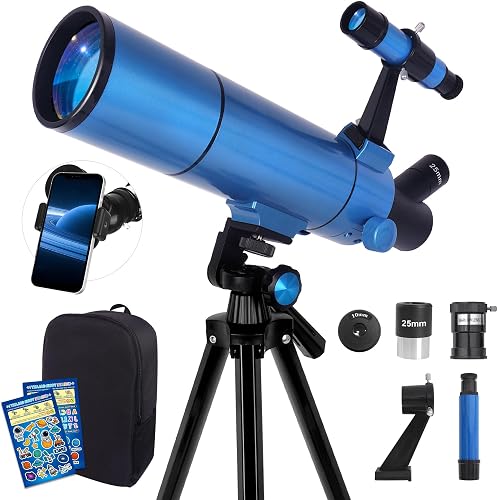 Telescopio Refractor 80/500 para Adultos y Niños Principiantes Portátil