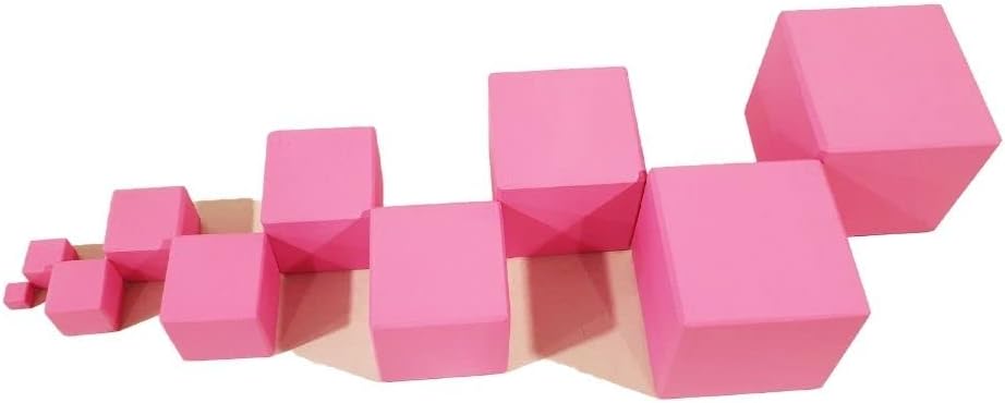 Edu Fun Torre Rosa Montessori 10 Cubos de Madera
